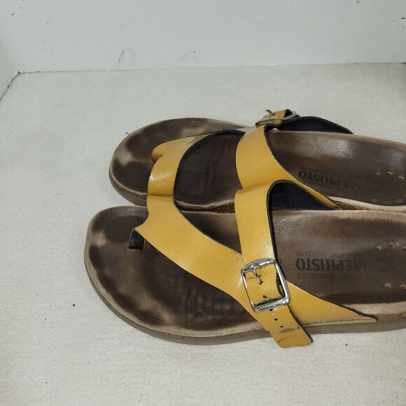 Mephisto Sandals Agacia Red Womens Size 7.5US 38 EU Leather Thong Slip On Shoe - Picture 7 of 16